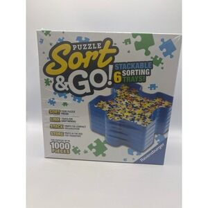 Ravensburger Puzzle Sort & Go 6 Stackable Sorting Trays Blue 179305 New Sealed